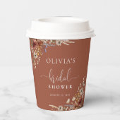 テラコッタチニーワイルドフラワーブライダルシャワー 紙コップ (裏面)
