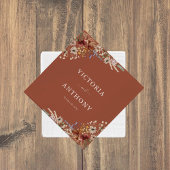 テラコッタチニーワイルドフラワー結婚ズのナプキン スタンダードカクテルナプキン