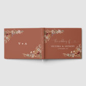 テラコッタチニーワイルドフラワー結婚ズゲストブック ゲストブック (全面)