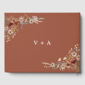 テラコッタチニーワイルドフラワー結婚ズゲストブック ゲストブック (裏面)