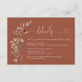テラコッタチニーワイルドフラワー結婚ズ詳細 エンクロージャーカード (正面)