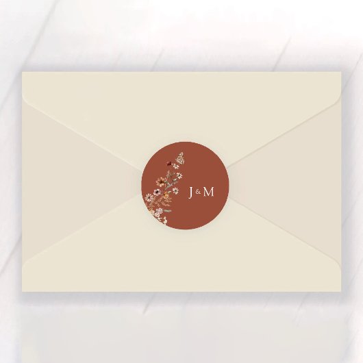 テラコッタチニーワイルドフラワー結婚ズ ラウンドシール