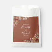 テラコッタチニーワイルドフラワー結婚式の引き出物バッグ フェイバーバッグ (正面)