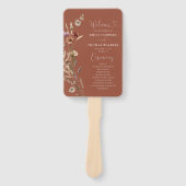 テラコッタチニーワイルドフラワー結婚式 プログラム ハンドファン (正面)