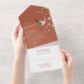 テラコッタチノイスリーフローラ庭園の結婚式 オールインワン招待状 (貼ってはがせる)