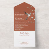 テラコッタチノイスリーフローラ庭園の結婚式 オールインワン招待状 (内側)