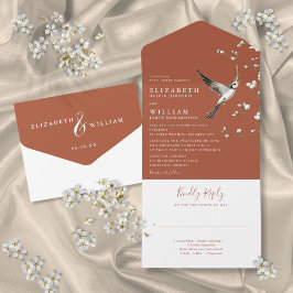 テラコッタチノイスリーフローラ庭園の結婚式 オールインワン招待状