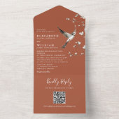 テラコッタチノイスリーフローラQRコード結婚ズ オールインワン招待状 (内側)