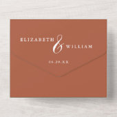 テラコッタチノイスリーフローラQRコード結婚ズ オールインワン招待状 (裏面)