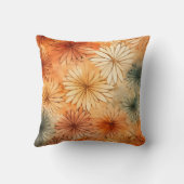 テラコッタティール（緑がかった色）クリームフラワーズウォームアーストーン クッション (裏面)