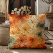テラコッタティール（緑がかった色）クリームフラワーズウォームアーストーン クッション