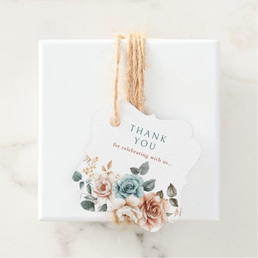 テラコッタティール（緑がかった色）ニュートラルウォーターカラーサンキュー フェイバータグ (インサイチュ)