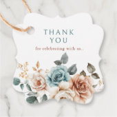 テラコッタティール（緑がかった色）ニュートラルウォーターカラーサンキュー フェイバータグ (正面)