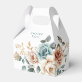 テラコッタティール（緑がかった色）ニュートラルウォーター色結婚フローラ フェイバーボックス (正面サイド)