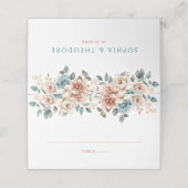 テラコッタティール（緑がかった色）ニュートラルウォーター色結婚フローラ プレイスカード (外部開封)