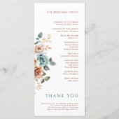 テラコッタティール(緑がかった色)ニュートラルウォーター色結婚フローラ プログラム (裏面)