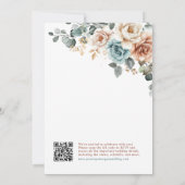 テラコッタティール(緑がかった色)ニュートラルウォーター色結婚フローラ 招待状 (裏面)
