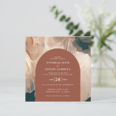 テラコッタティール(緑がかった色)パインタリーモダンアーチ1写真 セーブザデート (スタンド正面)