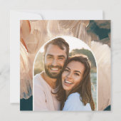 テラコッタティール(緑がかった色)パインタリーモダンアーチ1写真 セーブザデート (裏面)