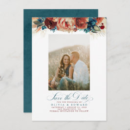 テラコッタティール（緑がかった色）フローラ日付写真を保存 セーブザデート