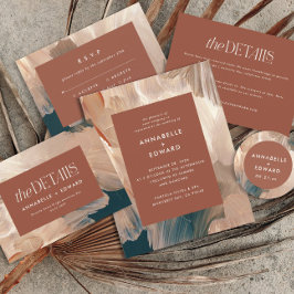 テラコッタティール（緑がかった色）モダンパイスタイリッシュ結婚ス