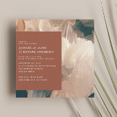 テラコッタティール(緑がかった色)モダンパイスタイリッシュ結婚ス セーブザデート