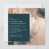 テラコッタティール(緑がかった色)モダンパイスタイリッシュ結婚ス 招待状 (正面)