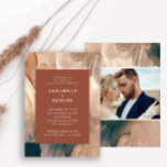 テラコッタティール（緑がかった色）モダンパスタイリッシュイ結婚イのi 招待状<br><div class="desc">ボヘミアンテラコッタティール（緑がかった色）モダン抽象芸術パイスタイリッシュリートレンディーモダン結婚式招待状カード。</div>