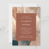 テラコッタティール（緑がかった色）モダンパスタイリッシュイ結婚イのi 招待状 (正面)