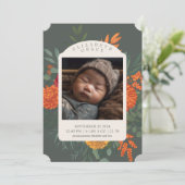 テラコッタティール（緑がかった色）秋フローラ誕生発表 招待状 (スタンド正面)