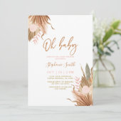 テラコッタディラパームズベビーシャワー招待状 招待状 (スタンド正面)