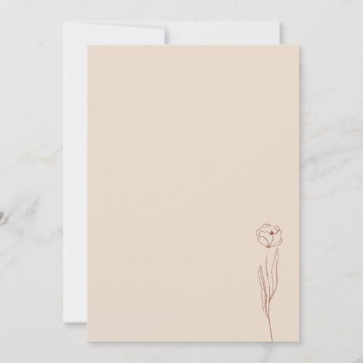 テラコッタデイジーチニーフラワーベビーシャワー 招待状 (裏面)