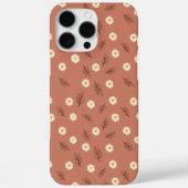テラコッタデイジー花柄のボタニカルiPhone Case-Mate iPhoneケース (裏面)