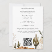 テラコッタデザートエレガントフローラボヘ結婚ミアン 招待状 (裏面)