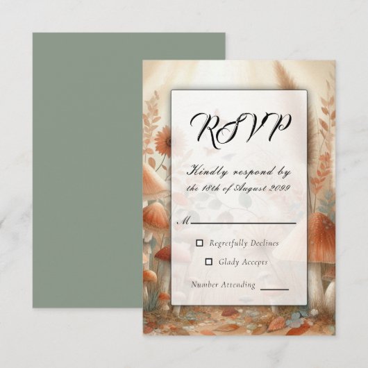 テラコッタトアドスルートウッドランド結婚魔法 出欠カード (正面/裏面)