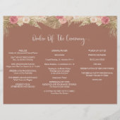 テラコッタトリフォールドフローラ結婚式プログラムフライヤー チラシ (裏面)