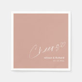 テラコッタトレンド！手書きエレガント応援 スタンダードカクテルナプキン (正面)