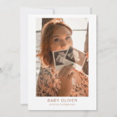 テラコッタトロピカルドライウォーター色ベビーシャワー 招待状 (裏面)