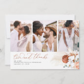 テラコッタトロピカルパンパスグラス結婚の感謝 サンキューカード (正面)