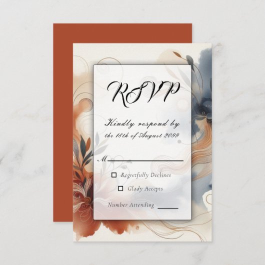 テラコッタトワイライトと海軍の開花結婚ズ 出欠カード (正面/裏面)