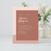 テラコッタト自然ーンモダンタイポグラフィ結婚ズ 招待状 (スタンド正面)