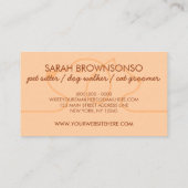 テラコッタドッグキャットペットラインアートロゴ獣医 名刺 (裏面)