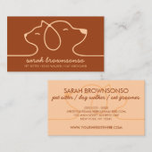 テラコッタドッグキャットペットラインアートロゴ獣医 名刺 (正面/裏面)