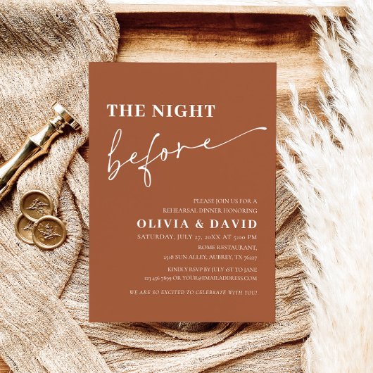 テラコッタナイトリハーサルディナー招待状 招待状