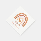 テラコッタニュートラルボホレインボーベビーシャワー スタンダードカクテルナプキン (角)