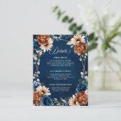 テラコッタネイビーグリーンリージオメトリック詳細カード 招待状 (スタンド正面)