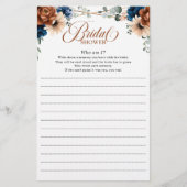 テラコッタネイビーブライダルシャワーゲーム私 (正面)