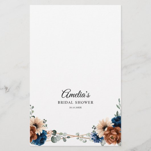 テラコッタネイビーブライダルシャワーゲーム私 (裏面)