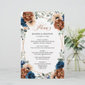 テラコッタネイビーブルーグリーナリージオメトリックメニュー (スタンド正面)