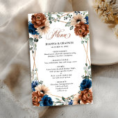 テラコッタネイビーブルーグリーナリージオメトリックメニュー